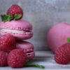 macarons, raspberries, pastries